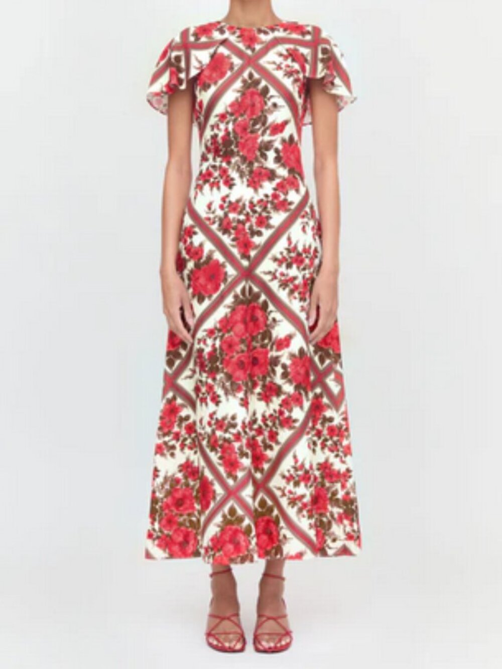 New! Hill House Home The Davina Dress Red Diamond Rose Size Extra Small
